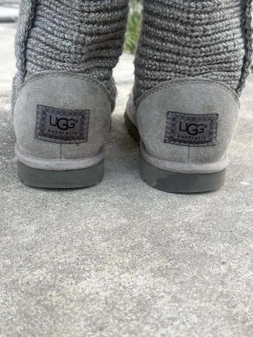 UGG Australia Classic Cardy Grey Knit Convertible 3-Button Tall Boots Woman’s 6